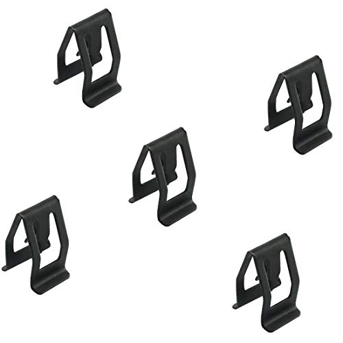 DZS Elec 5pcs Black Metal Retainer Clips Universal Auto Car Front Console Dash Dashboard Clips