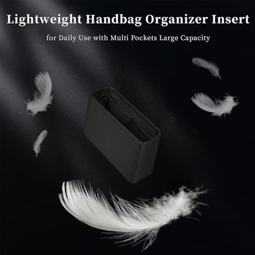 Image of Purse Organizer Insert for Lady Dior New Medium Bags, Satin Luxury Bag Insert, Lightweight & Portable Purse Shaper with Pockets, Ideal for Travel, Shopping, and Daily Use(Black, Lady New Medium)