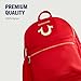 True Religion Backpack, Zip pocket, Horseshoe Logo Travel Bag, Red