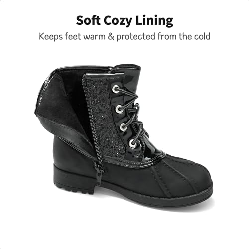 DREAM PAIRS Girls Glitter Ankle Boots Warm,Black,9 Toddler - image 2