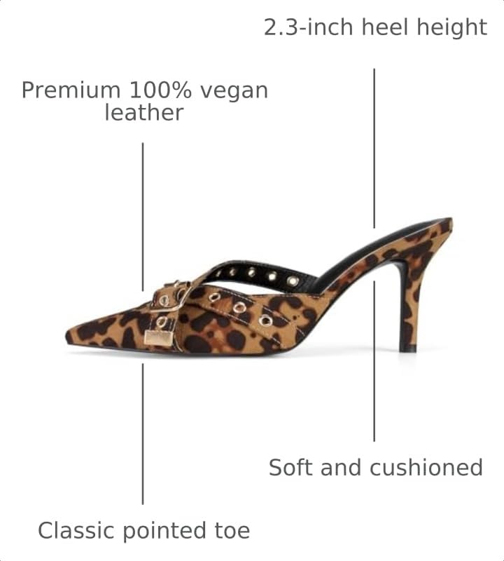 Image of Dsevht Black Kitten Heels for Women Pointed Closed Toe Dressy Bow Heel Vintage Heeled Mules Sexy Pointy Studded Slip on Stiletto Pump Shoes