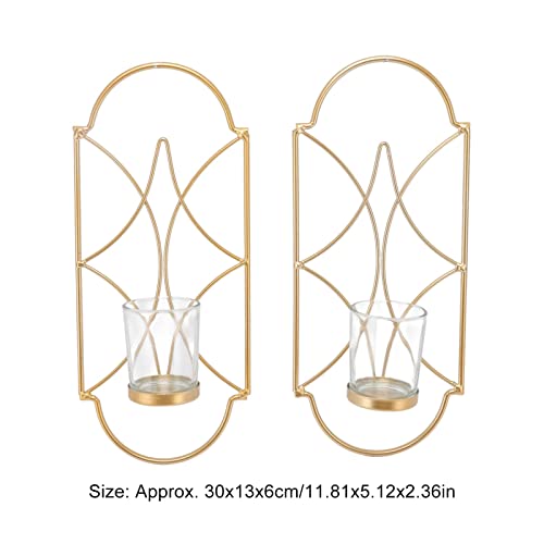 Suporte de Vela de Decoração de Parede de Ferro, 2 PeçAs de Decoração de Parede de Suspensão de Vela