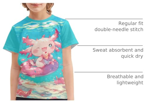 Image of Xhuibop Kids Tshirts Girls Boys 3-16 Years Summer Clothes for Teens Loose Fitting Tops