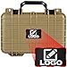 Eylar Protective Gear and Camera Hard Case with Custom Logo Plate Waterproof Dry Box with Foam 11.6 Inch 8.3 Inch 3.8 Inch (Tan)