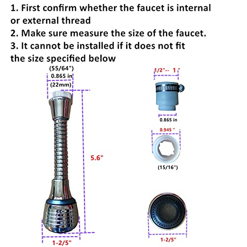 image for GOTOONE Flexible Faucet Sprayer Attachment 360 ° Kitchen Sink Aerator