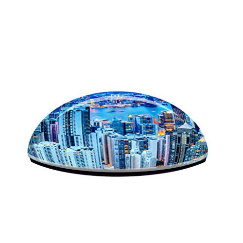 Imán decorativo redondo de cristal 3D Hong Kong Victoria Peak miniatura 3