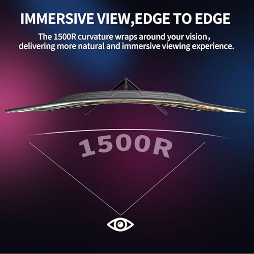 Image of ZZA 32 Inch Curved Gaming Monitor 180Hz Computer Monitor, FHD 1080P 1500R HDR Gaming PC Monitor, FreeSync, Ultra-Fast 1ms Monitor for Gamer, HDMI 2.0, DisplayPort 1.4 VESA Compatible
