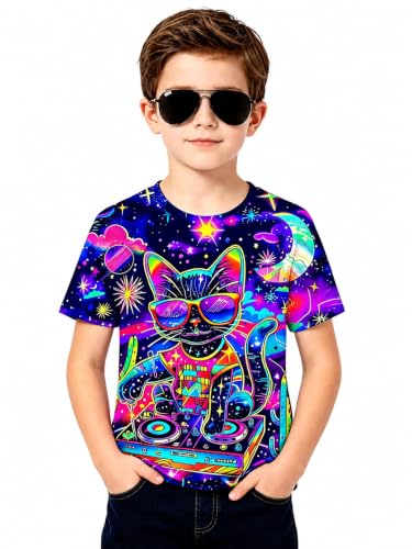Image of uideazone Boys 3D Graphic T-Shirts Short Sleeve Crew Neck Tees 4-16Y