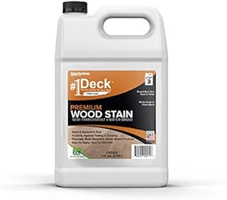 #1 Deck Premium Semi-Transparent Wood Stain for Decks, Fences, & Siding - 1 Gallon (Cedar)
