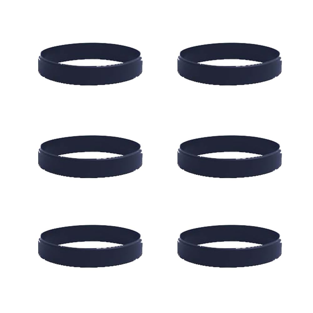 MEIYITIANNVSHEN 6 Pack Black Silicone Wristbands - Rubber Bands - Sports Accessories for Women, Men & Teens