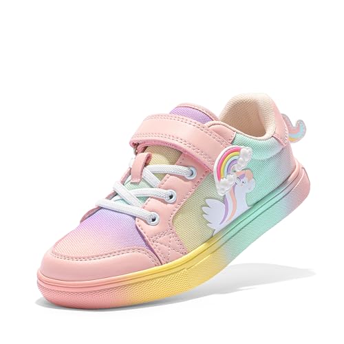 DREAM PAIRS Girls Sneakers School Shoes,Rainbow/Pink,7 Toddler - image 1
