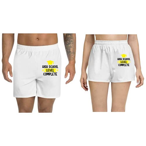 UDNAGUnisex Regular fit 'School | High School Level Complete' Polyester Shorts [Size S/28In to XL/40In]