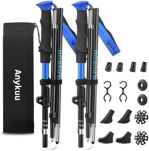 7075 Bastones de Senderismo de Aleación de Aluminio 2pcs y EVA Ba...