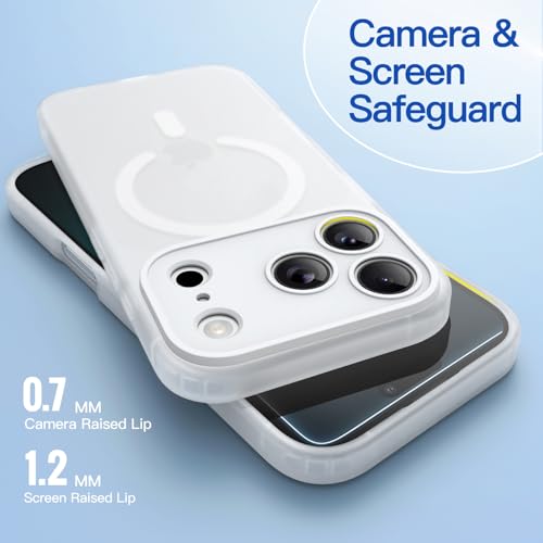 Image of JETech Magnetic Matte Case for iPhone 17 Pro, Frosted Clear | Compatible with MagSafe, Translucent Frosted Soft TPU Cover, Anti-Yellowing, Anti-Fingerprint, Shockproof