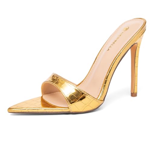 Women's Rhinestone High Heel Sandals - Slim Pointed Open Toe Stilettos for Summer & Evening Parties