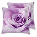 VINISATH Fiore Astratto Bagnato Rosa Bella Natura Dettaglio Bellezza Macro Lilla Rugiada Colore Fodera Copertura Cuscino 2 Set Copri Cuscino 45x45cm con Chiusura a Cerniera Nascosta