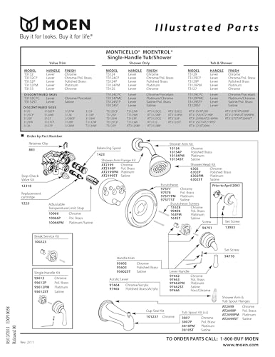Moen 95612 Monticello Handle Hub Kit, Chrome - image 3