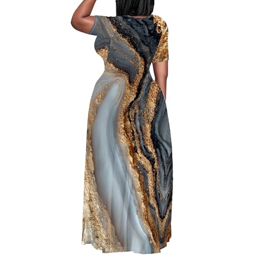 Image of Plus Size Maxi Dresses for Curvy Women T-Shirt Summer Sun Dresses Loose Fit