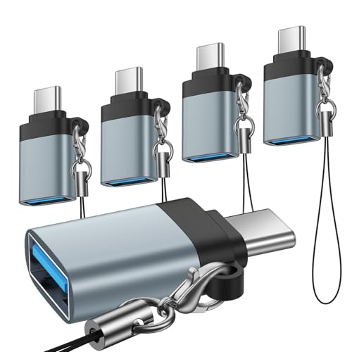 USB C to USB Adapter,5Pack USB C Male to A Female OTG Adapter for iPhone 17 Pro Max 17 Pro 17 Plus Air 16e 16 Pro Max 16 Pro 16 Plus 16 15 Pro,Mac Book, iPad,Samsung Galaxy