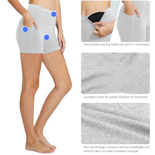 Image of baleaf Women's High Waist Biker Shorts with 3 Pockets