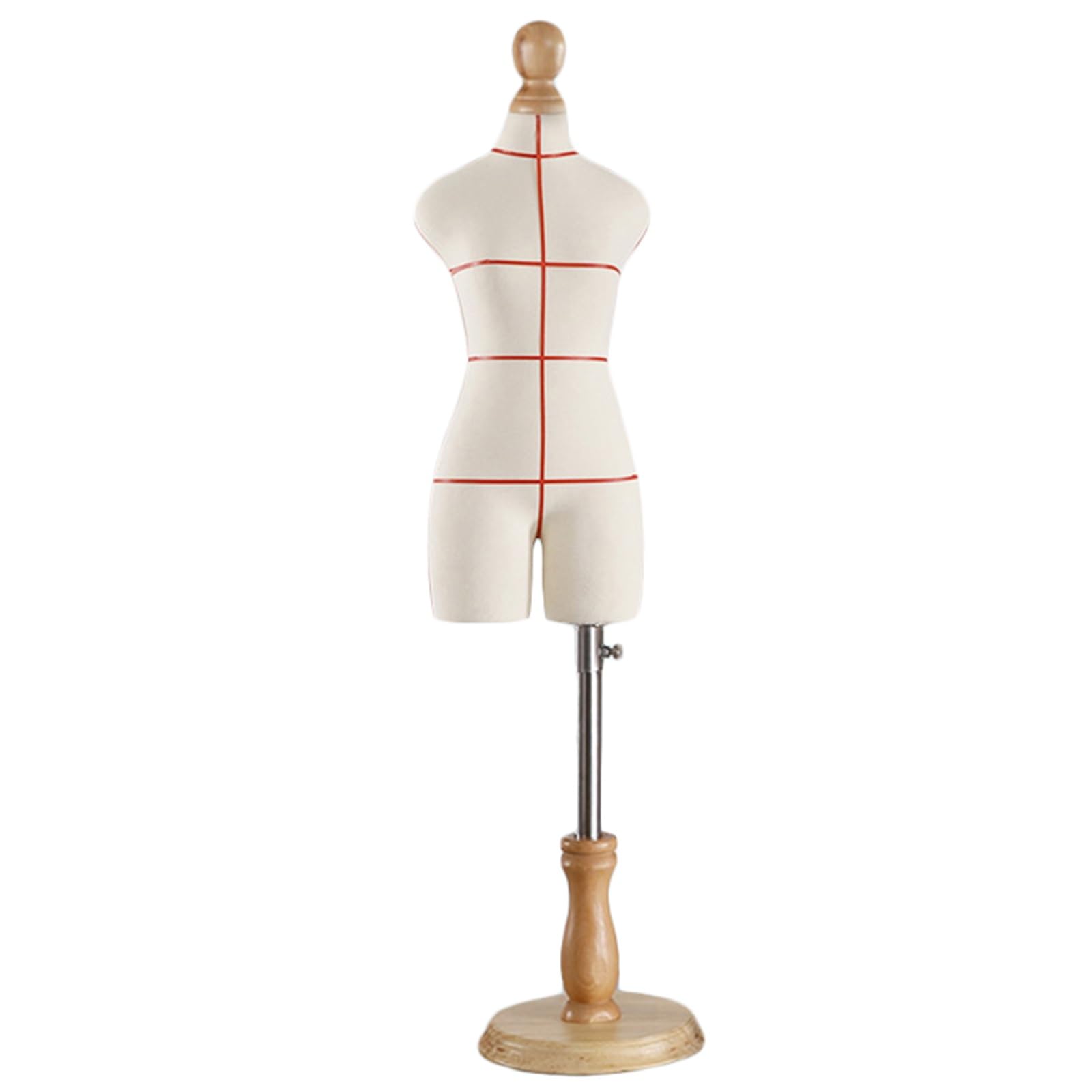 Mini sukienka Manekin , w pełni przypinany manekin krawiecki z drewnianą podstawką o regulowanej wysokości, kompaktowy manekin ekspozycyjny(1/2 Size)