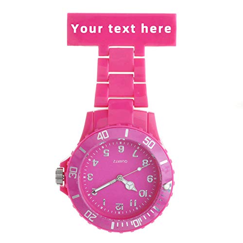 Montre d'infirmier Broche Fob des Infirmieres, Montre de Poche infirmières Silicone Fob Montres, Pointeur Lueur dans l'obscurité, Entrez Votre Propre Texte personnalisé Cover
