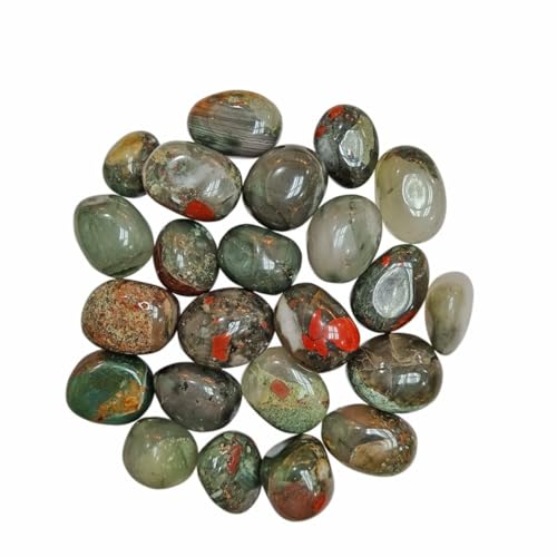 Image of Crystal Bloodstone Tumble Stone Pebble Tumbled Gemstone for Reiki Healing Vastu Correction Gravels for Aquarium Home Decor Garden Table 100 Gm