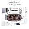 CONTACTS Cable Organiser Bag Travel Pouch Clutch Cord Organiser for Essentials,Tech Multi-Pocket Case Accessories Carry Storage for AirTag,Power Bank,Charger,USB,Daily Items (Coffee) #3
