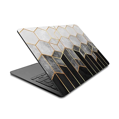 Peau autocollante MacBook Air 2022 vinyle anti-rayures motif hexagones charbon