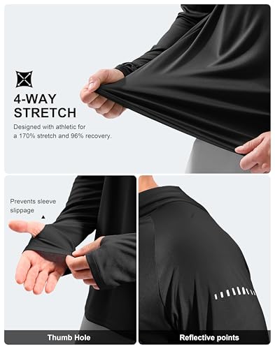 Image of Men's Sun Protection Hoodie Shirts Long Sleeve UPF 50+ Swim Shirts for Men Rash Guard Fishing Shirt Quick Dry