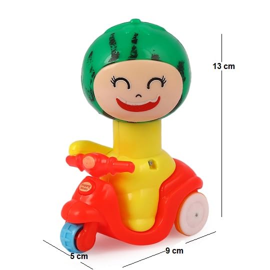 Image of Asian Portable Plastic Cocomelon Press N Go Friction Scooter for Kids Pack of 1 Orange | Baby & Toddlers Toys 6 Months - 5 Years