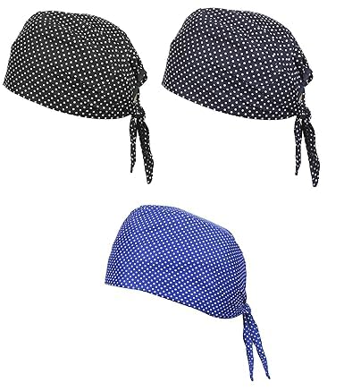 Pure Cotton Polka Dot Patka Durag Skull Cap (Pack of 3) | Adjustable Sweat Wicking Headband/Helmet Liner for Riders, Sports & Chemo-image-45