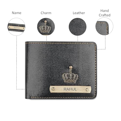 Image of Personalized Wallet, Keychain and Passport Combo | Personalized Wallet Keychain Passport Set with Name Printed Keychains pssports for Men | Customised Gift Set for Men with Name & Charm, Black