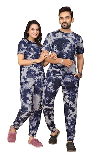 Image of Cotton Fashion Gallaria Couple Combo Pajama Set for Woman & Mens Combo Co-Order Set& Night Suit Set Combo|Nightwear| Tracking| Pajama Set Combo
