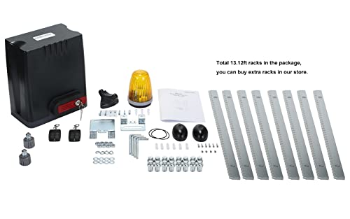 Gatexpert Sliding Gate Opener Kit With Ac110V/60Hz Motor For 1350Lb 40Ft Gate,Wireless Remote, Alarm Lamp And Infrared Sensor, Gear Rack Driven Automatic Gate Operator With 13.12Ft Racks (Dk1350) #TOP1