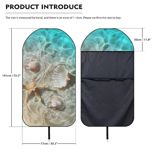 Image of Starfish Shell Car Seat Cover Protector Waterproof Soft Auto Seat Covers Anti-Slip Easy to Install Automotive Vehicles Seat Cover Protectors Universal Fit Most Cars