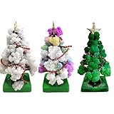 3 in 1 Mini Christmas Tree Magic Growing, Paper Tree Colorful DIY Crystal Growing Kit/Ornaments Decoration Toy Novelty Xmas Gift Boys Girls Science Kits & Toys Learning Guide (H)