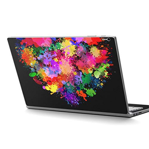igsticker Surface Book2 Book3 15inch 専用 スキンシール サーフェス ブック 15インチ用 シール 004561 ラブリー ペイント カラフル ハート