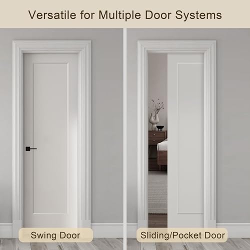 Image of BARNSMITH 24x80 in 1-Panel White Primed Molded Door Slab, Shaker Style Paintable Hollow Core Interior Door Panel, for Pocket, Swing, Sliding Door, Durable and Lightweight, No Assembly Required