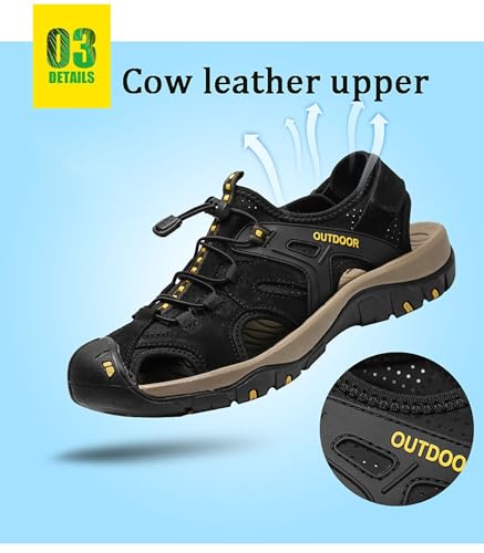 Sandals For Men Closed Toe Men's Hiking Mens Leather Summer Shoes Male Man Casual Dress4