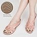 Ecetana Sandals for Women Wedge Shoes: Slip On Dressy Summer Comfortable Slides Sandals Lightweight Memory Foam Platform Shoes