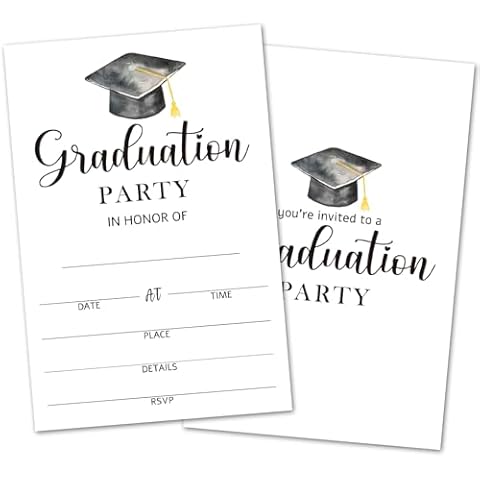 oayGnay Graduation Party Invitation Cards, Graduation Invitations for Women Men Graduation Party Announcement Cards for College, 20 Invitation Cards With Envelopes Graduation Party Supplies -a01 Cover
