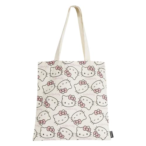 Bolsa Shopping Hello Kitty Ligera y Práctica - Bolsa de Tela Para Compras con Diseño de Hello Kitty, Reutilizable y Cómoda de Llevar