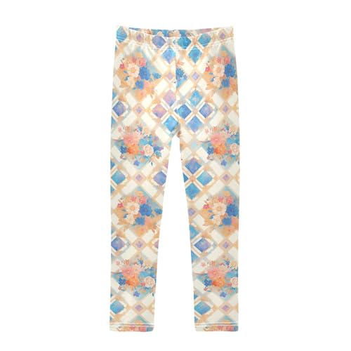 Mandala Lattice Kids Baby Girls Active Leggings Fashion High Waisted Athleisure Pants Sports