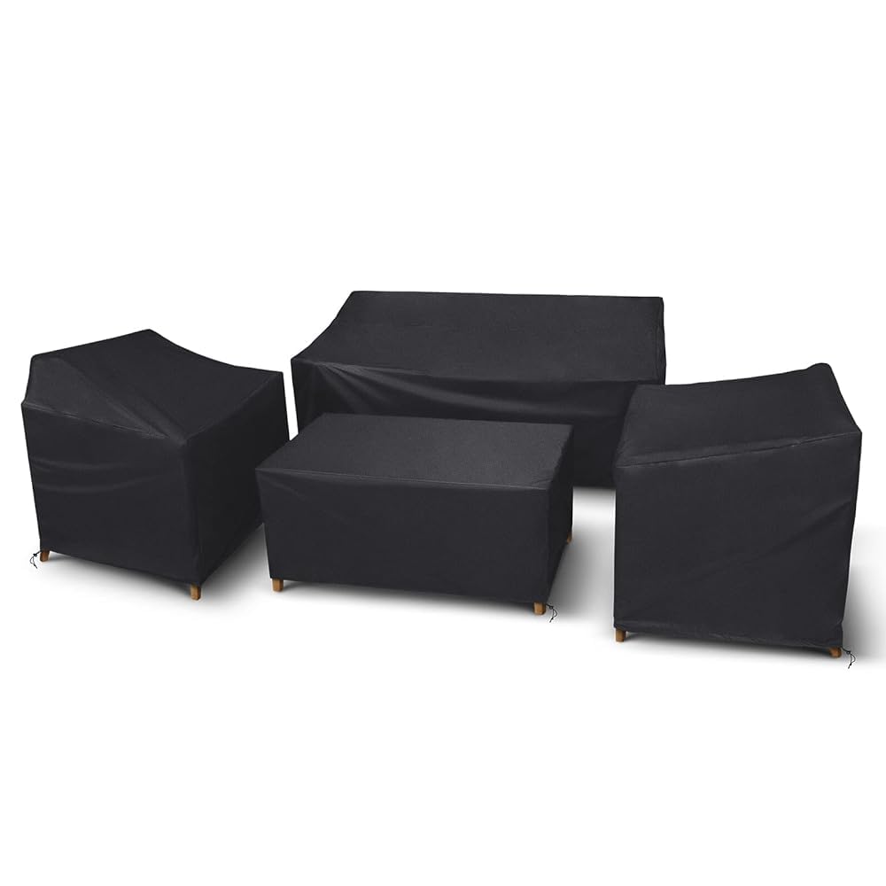 STARTWO Patio Furniture Set Cover 4 Piece Set, Black, Regular 600D