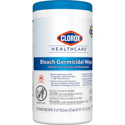 Clorox Healthcare Bleach Germicidal Disinfecting Wipes, 150 Ct., 6 Pk. - image 8