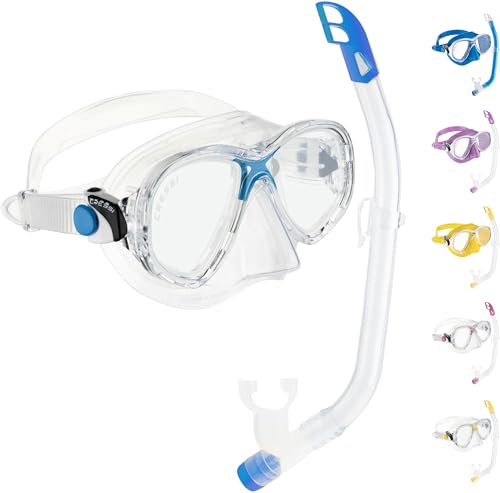 Cressi Set Marea Vip Jr - Gafas y tubo de buceo para niños azul