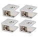 Aexit 10-12mm Thickness Fall Protection Adjustable Glass Shelf Rectangle Clip Clamps Holder Safety Clips 4 Pcs
