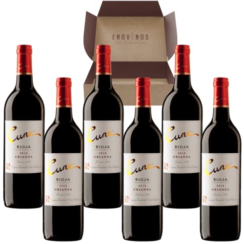 Vino Tinto Cune Crianza Nueva Añada - Envio 24 H - Pack 6 Botellas de Vino Rioja 75 cl - Mejor Selección ENOVINOS THE WINE BRAND