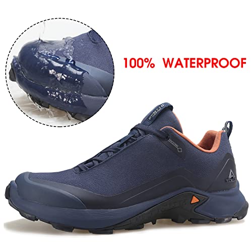 Humtto Men'S All-Terrain Waterproof Hiking Shoes Lightweight Breathable Trekking Trails Shoes Anti Slip Outdoor Shoes 7.5 Navy Blue thumb #1